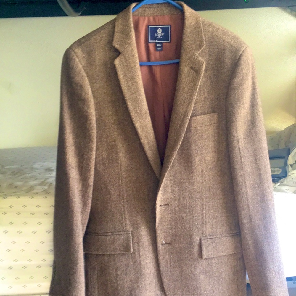 J. Crew Factory Thompson 38R Brown Herringbone Blazer